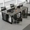 Estação de Trabalho para Escritório com Quatro ou Seis Estações de Trabalho, Conjunto Simples Moderno de Mesa e Cadeira para Funcionários da Empresa