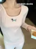 Pijama de cachorro dálmata fofo de desenho animado para outono e inverno para mulheres, top térmico de fleece com gola redonda e bordado, conjunto de duas peças para casa