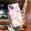 Capa de Celular Personalizada com Padrão de Concha Iridescente, Borboleta Dourada e Prateada, Design de Flor de Camélia para Capa de Vidro iPhone 17, Apple 14 Pro Max
