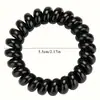 Elástico de Cabelo Fio de Telefone Preto Grosso Simples, Elástico de Cabelo Sem Marcas, Alta Elasticidade, Elástico de Cabelo Moderno, Elástico de Cabelo Fio de Energia