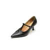 Zapatos Mary Jane Estilo Francés para Mujer, Punta Fina, Correa en T, Tacón de Aguja Alto, Zapatos de Vestir para el Trabajo, Talla 40, con Sentido del Diseño