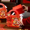 Caja de Empaque para Dulces de Toffee de Año Nuevo, Caja Portátil de Nougat con Forma de Copo de Nieve para Galletas, Bolsa de Tote para Dulces y Productos Horneados