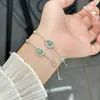 Nuevo Estilo Jade Azul Natural de Agua Calabaza de la Fortuna Verde Sol Incrustaciones Nuevo Estilo Chino Pulsera para Mujer Moderna Lujo Ligero Versátil