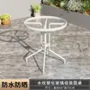 Mesa de Comedor Redonda Plegable Blanca de Vidrio Templado para Exteriores, Mesa de Comedor para el Hogar con una Mesa y Dos Sillas, Mesa de Té Pequeña para Balcón