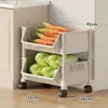 Estante de almacenamiento de frutas y verduras para cocina, cesta de verduras multifuncional, carrito de almacenamiento de verduras móvil de varios niveles, estante para bocadillos