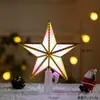 Decoración navideña en stock, luces LED de batería, luces de estrellas luminosas en la parte superior del árbol de Navidad, diseño de ventana de centro comercial para transfronterizos