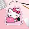 Alfombrilla de Ratón con Expresión de Hello Kitty de Dibujos Animados para Dormitorio de Niñas, Oficina, Escritorio de Computadora de Escritorio, Alfombrilla para Teclado y Juego