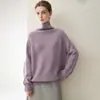 Jersey de punto cálido de cuello alto, suelto, suave, agradable para la piel, moda casual, súper ventas otoño e invierno, 100% cachemira pura