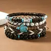 Set de 5 Piezas de Nuevos Productos Transfronterizos de Amazon, Pulseras de Cordón Elástico con Cuentas Estilo Bohemio para Hombres y Mujeres