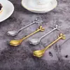 Cubiertos de acero inoxidable cuchara hoja cuchara de café estilo japonés cuchara mezcladora de titanio cuchara de café cuchara pétalo Cuchara creativa para helado