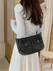 Bolsa de Ombro Vintage em Jeans Transfronteiriça, Bolsa de Ombro Versátil de Nicho para o Dia a Dia, Bolsa de Axila Casual de Alto Padrão de Comércio Exterior