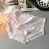Calça Mascarada Verão Seda de Gelo Roupa Íntima Feminina Cintura Média Respirável Ultra-fina Sexy Meninas Calcinhas de Estudante Japonesa