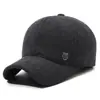 Boné de Baseball Masculino de Lã Quente com Forro de Fleece para Outono e Inverno para Pais Idosos, Proteção para as Orelhas, à Prova de Vento, Boné com Aba Espessado para Lazer ao Ar Livre