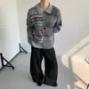 Cardigan de Tricô Retrô Preguiçoso Color Block Fair Isle de Alto Padrão para Outono/Inverno 2026 para Homens e Mulheres, Espessado