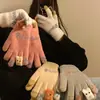 Guantes lindos de pantalla táctil de cinco dedos para mujer, invierno cálido, forro polar, engrosados, para estudiantes, ciclismo, invierno nuevo, a prueba de frío, a prueba de viento