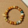 Duobao molienda seca material antiguo meteorización pulsera raíz de Bodhi jade blanco estilo Xingshi enrollado suave hombres y mujeres pulsera de cuentas de Buda sosteniendo