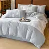 Conjunto de Cuatro Piezas de Terciopelo de Leche con Estampado Floral en Relieve, Nuevo Otoño/Invierno 2026, Terciopelo de Bebé de Alto Gramaje con Patrón de Burnout y Diseño de Patchwork
