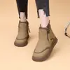 Botas de nieve modernas y elegantes para mujer, nueva colección invierno 2026, con forro de felpa añadido y diseño engrosado, adecuadas para climas fríos, antideslizantes, cálidas y botas de algodón de caña corta