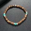 Amazon Aliexpress Joyería Transfronteriza Estilo Simple Europeo y Americano Pulsera de Concha de Coco Piedra Natural Turquesa Pulsera Estilo Étnico