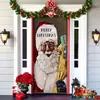 Decoración de Cubierta de Puerta de Navidad Tela de Fondo Verde de Navidad Cubierta de Puerta de Navidad Colgante de Puerta Decoración de Fiesta de Año Nuevo Tapiz de Cubierta de Puerta