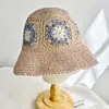 2024 Nuevo Sombrero de Paja Sombrero de Verano para Mujer Protección Solar Sombrero de Pescador Plegable para Playa Marítima Sombrero para el Sol de Viaje