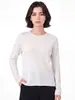 Importado de Japón, triacetato|Textura de alta gama cachemir cuello redondo grande ajuste ceñido manga larga camiseta de punto básica para mujer