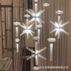 Candelabro de Copo de Nieve Postmoderno Diseñador Lujo Ligero Tubo de Vidrio Candelabro Modelo de Casa Departamento de Ventas Lámparas de Ingeniería Personalizadas