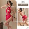 Meili Kou lencería sexy sexy hueco gota de agua hebilla colgante encaje cintura alta abertura cheongsam antiguo de mujer 1962