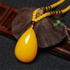Pingente Aleatório de Gotas d'Água de Cera de Abelha Colar de Âmbar Amarelo Frango Seguro e Unissex Corrente de Lã da Marca Pingente para Homens e Mulheres Joias