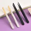 Nuevo Pinzas para Cejas Pinzas Doradas Pinzas para Pestañas Pinzas para Cejas de Acero Inoxidable al por Mayor Herramientas de Belleza