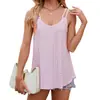 Tops de Mujer para Exportación Europea y Americana 2024 Amazon Transfronterizo Primavera y Verano Camiseta sin Mangas Tirantes Escote en V Cortado Chaleco para Mujer