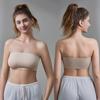 Sujetador sin tirantes sin costuras estilo europeo y americano para mujer sin almohadillas, bandeau antideslizante, sujetador envolvente de una pieza anti-exposición para envío transfronterizo