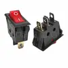 Interruptor basculante Kcd3 de 3 pines y 2 posiciones, iluminado en rojo, 32*16 mm, doble interruptor, interruptor de encendido basculante iluminado en rojo