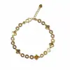 Pulseira Fina de Prata de Lei S925 Trevo de Quatro Folhas com Brilho, Corrente de Extensão em Formato de Coração, Joia de Prata Feminina de Nicho Banhada a Ouro