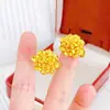 Aleación de Cobre Moda Lujo Ligero Nuevo Anillo Abierto de Crisantemo Oro de Imitación Diseño para Mujer Boda Tres Dorados Accesorios de Compromiso