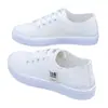 Sapatos Brancos Femininos Primavera e Outono Baixo Casual Camada Única Doces Moda Versátil Lona Respirável Antiderrapante Estilo Coreano
