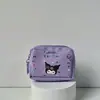 Chaveiro de Batom Fofo e Feminino de Alta Aparência Porta-Moedas Kuromi Cachorro Branco Grande Zíper Bolsa Portátil de PU