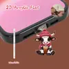 Protetor de Porta de Celular Tema Água-viva Fofo 2D para Conector iPhone/Type-C Android Desenho Animado