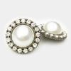 Botón de perla para mujer, botón redondo de diamante para ropa, botón de rompevientos de moda, botón para traje de lana para prendas de abrigo
