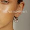 Aretes Versátiles Retro Europeos y Americanos con Incrustaciones de Diamantes, Aros Dobles, Desmontables, Multipropósito, Aretes Elegantes, Creativos y Exquisitos