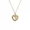 Collar de Perlas con Concha de Corazón Simple Estilo Coreano No se Desvanece Nicho Femenino de Alta Gama Chapado en Oro de 18K Cadena Clavicular