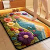 Alfombrilla de Baño con Diseño de Plantas y Flores Transfronterizo, Alfombrilla de Piso de Lodo Diatomeas, Felpudo para Puerta de Entrada, Alfombrilla Absorbente de Agua, Resistente a la Suciedad, Antideslizante para Uso Doméstico