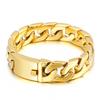 Shida joyería más vendida popular en Europa y América pulsera de cadena cubana de acero inoxidable estilo corte plano lateral diverso