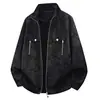 M-8XL Chaqueta Sencilla de Cuello Alto de Piel Sintética, Unisex, Corte Holgado, Abrigo de Cuero a la Moda, Casual, Dropshipping Disponible