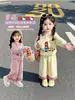 Conjunto de Moletom Estiloso Soltinho Primavera/Outono para Meninas Novo 2026 Conjunto Casual Fofo de Duas Peças para Bebê Menina Início do Outono
