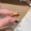 Nuevos Anillos Coloridos de Estrella Explosiva Xiaohongshu, Anillos Populares de Nicho de Lujo con un Toque de Alta Gama, Anillos de Moda y Versátiles