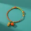 Festival do Meio do Outono Pulseiras Coloridas de Cordão com Bolinhas Bordadas Feitas à Mão para Homens e Mulheres, Pulseiras Festivas Trançadas de Fio de Cinco Cores para Casais, Atacado do Fabricante