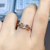 Anillo de Turmalina Natural Popular al por Mayor de Fábrica Plata S925 Incrustado con Piedra Principal 3*3 Joyería de Lujo Venta Directa de Fábrica