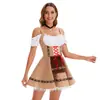 Vestido de Chica Europea y Americana Oktoberfest 2025 Alemán Múnich Actuación en Escenario Cos Maid Disfraz Multicolor