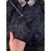 Diagrama de Rede T1082, P22 Camiseta Original de Veludo Cotelê Estampada de Alta Qualidade em Branco-Cinza e Preto-Cinza, Tamanhos M-3XL, Gola Redonda